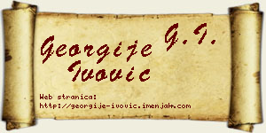 Georgije Ivović vizit kartica